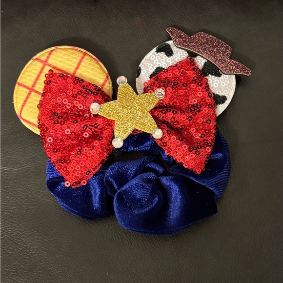 Toy Story inspired Woody Jessie red bow Ears headband and matching scrunchie set main image 5